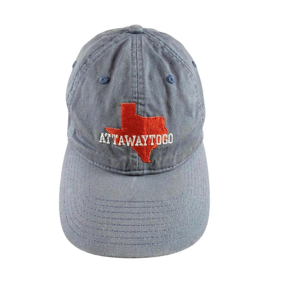 Camp Longhorn Texas Attawaytogo Logo The Game Hat Coton Blue Strapback Cap